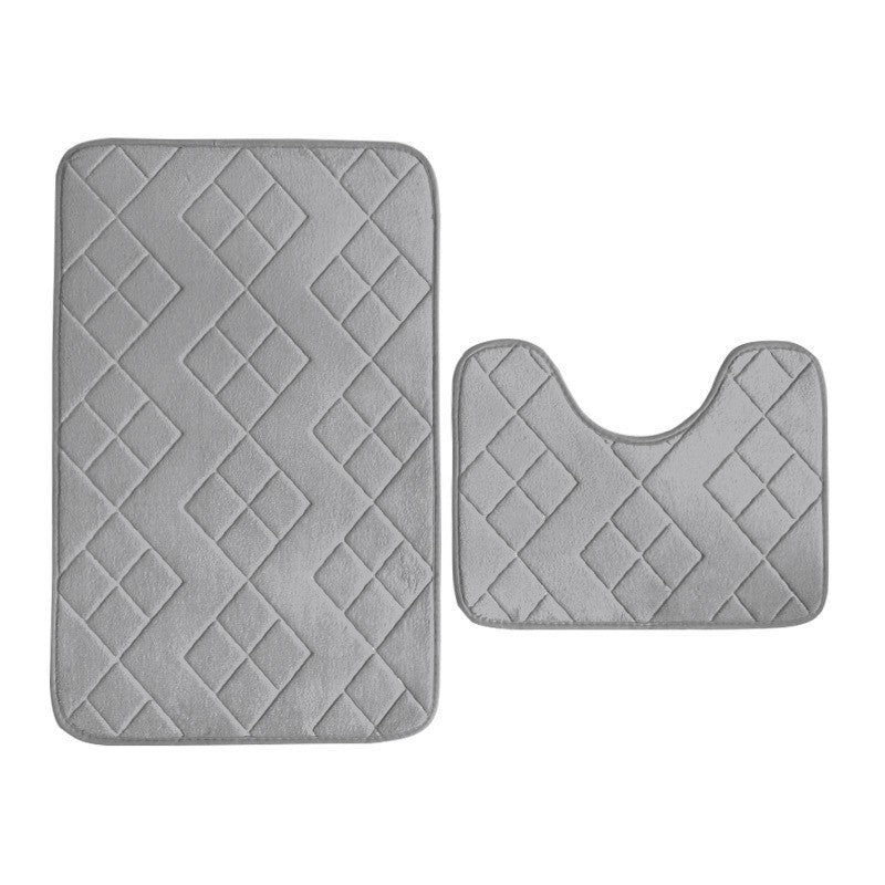 Luxurious Quilted Memory Foam Bath Mat Set Kalsten