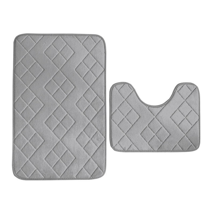Luxurious Quilted Memory Foam Bath Mat Set Kalsten