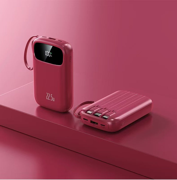 Power bank with integrated charging cable and digital display Kalsten