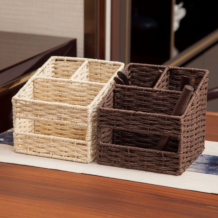Ladies Storage Basket in Natural Woven Look Kalsten