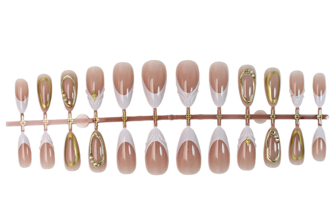 Acrylic nail set with elegant floral designs and glamorous accents Kalsten