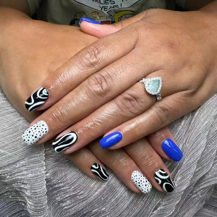 Artistic Nail Design Kit with Abstract Patterns