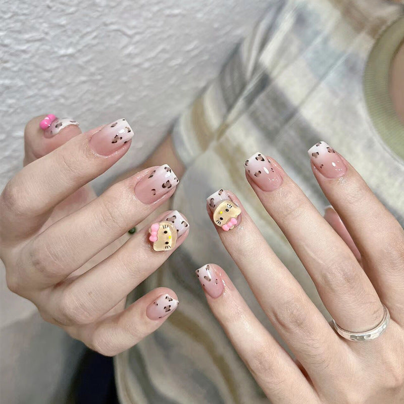 Glamorous Press-On Nail Set with Decorative Gemstone Accents Kalsten