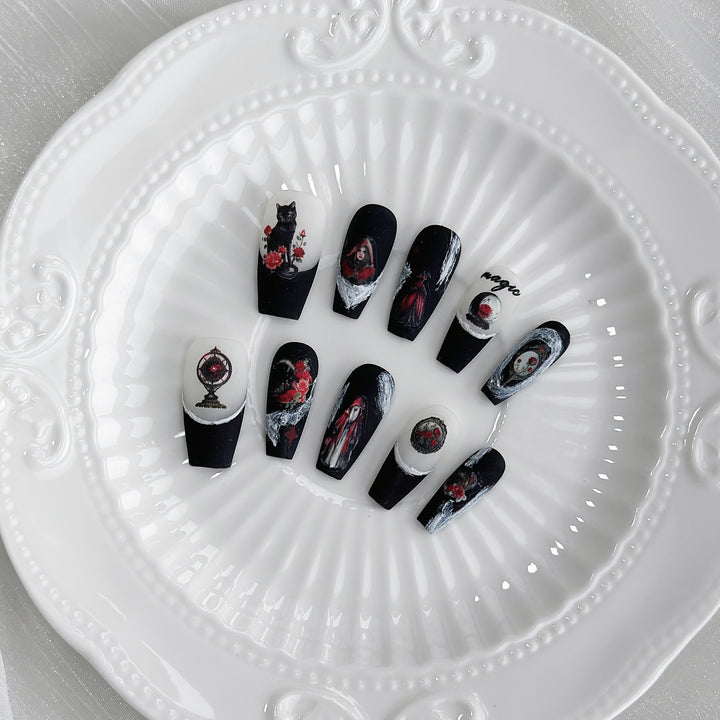 Artistic Themed Press-On Nail Art Collection