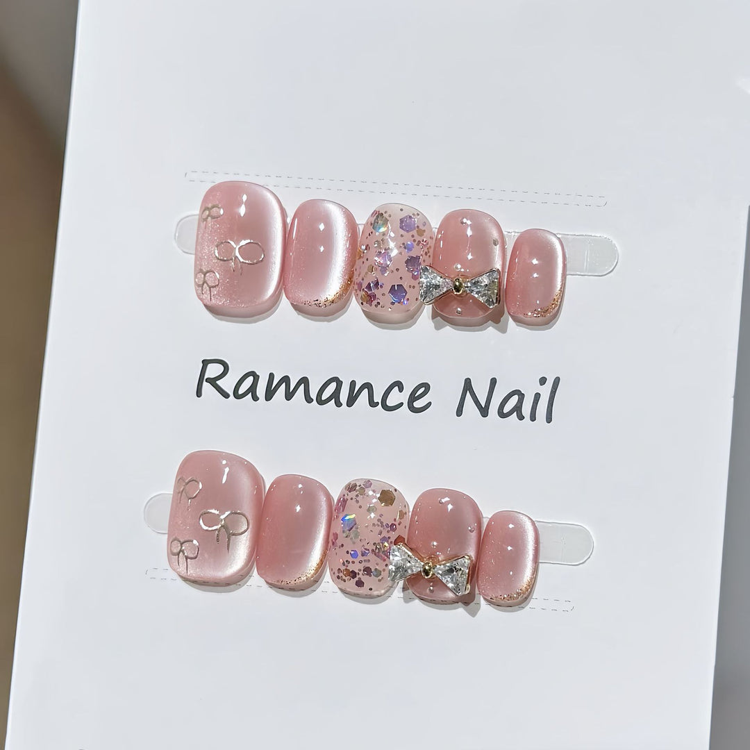 Glamorous Rhinestone Press-On Nail Set Kalsten