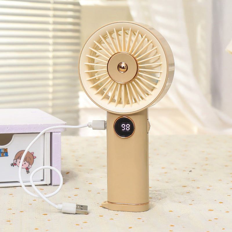 Women Portable Hand Fan with USB Charging Option and Intuitive Design Kalsten