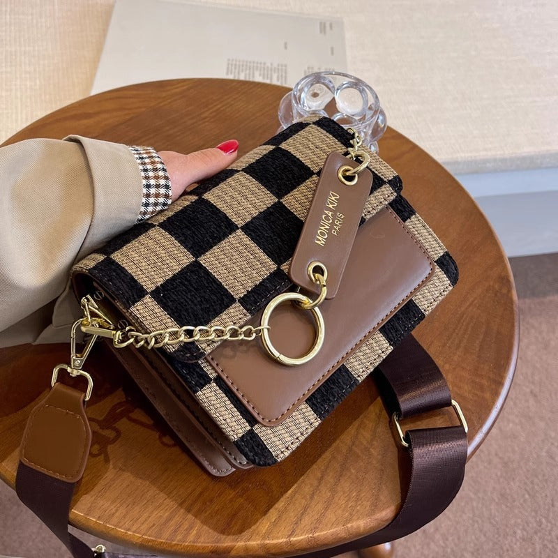 Stylish Checkered Crossbody Bag Kalsten