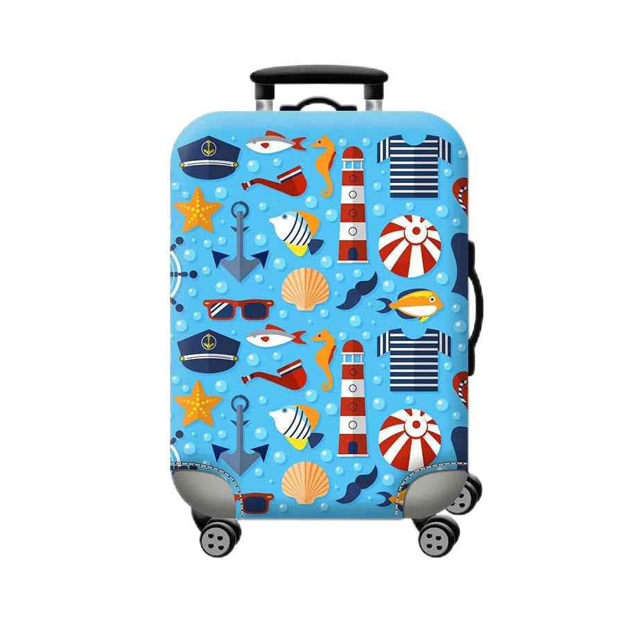 Women Hard Shell Suitcase with Trendy Surf and Palm Design Kalsten