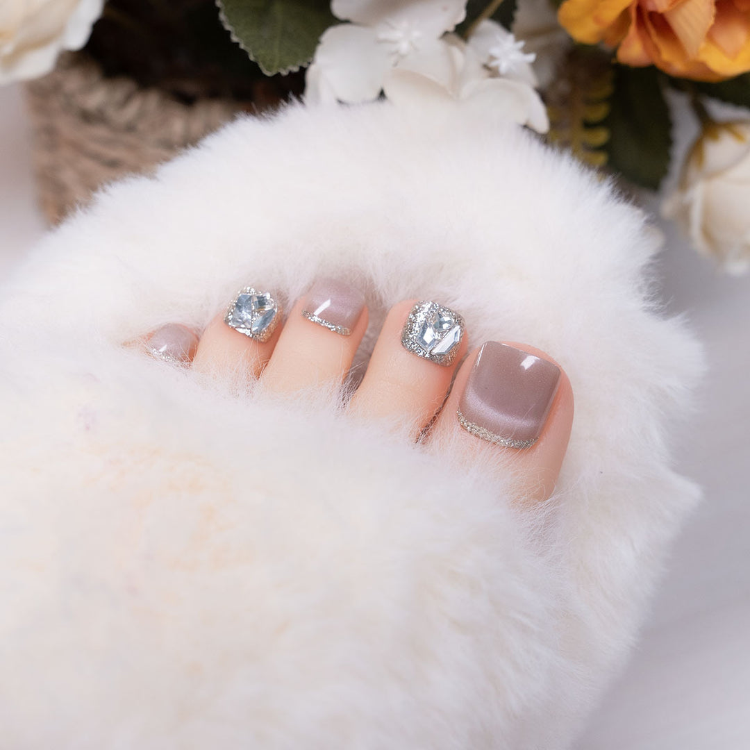 Decorative Rhinestone Embellished Pedicure