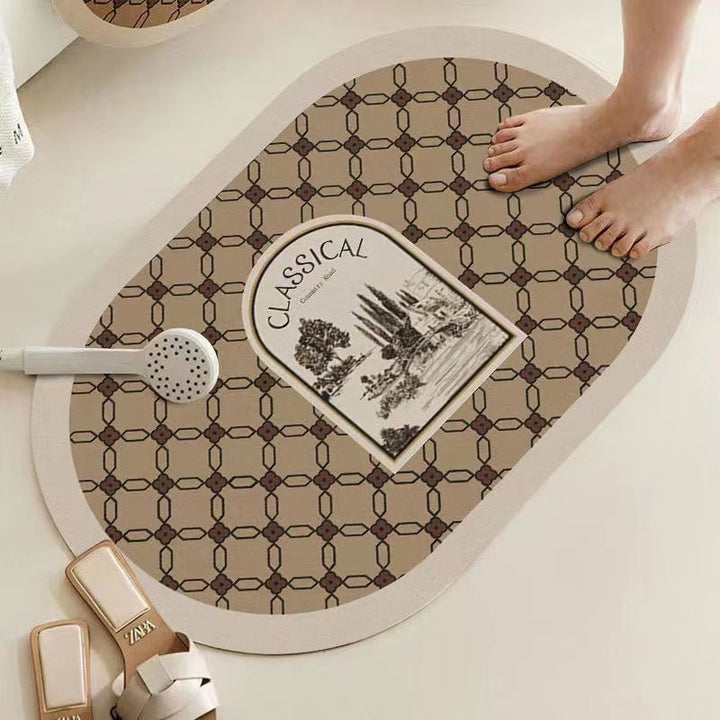 Elegant Floral Design Bath Mat Kalsten