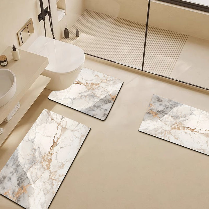 Luxury Marble-Pattern Bathroom Mat Set Kalsten