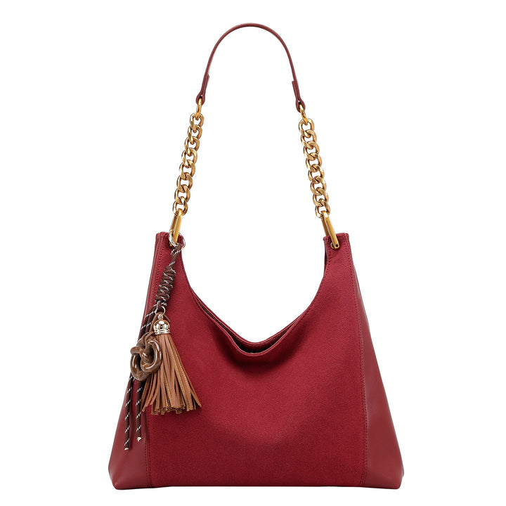 Elegant Chain-Handled Hobo Handbag