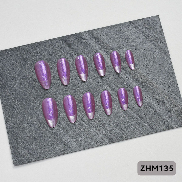 Artistic Press-On Nail Set with Cherry Blossom Design Kalsten
