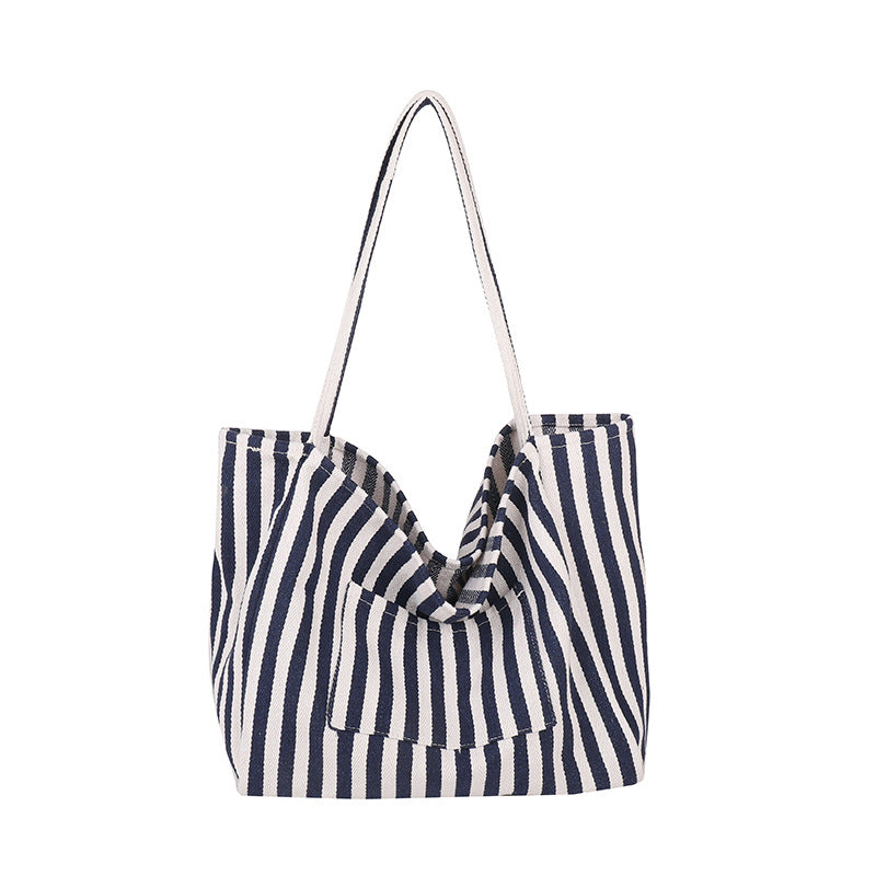 Spacious Striped Beach Tote