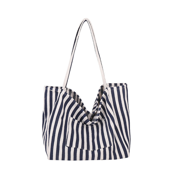Spacious Striped Beach Tote
