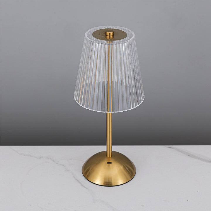 Crystal-Accented Modern Table Lamp