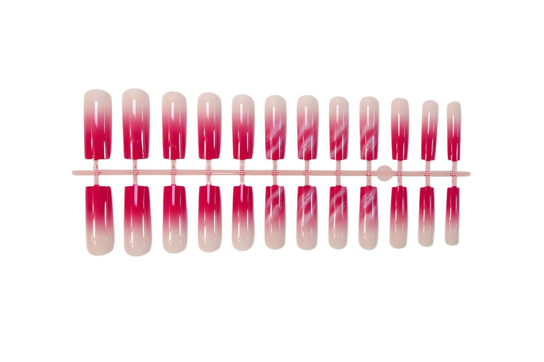 Artificial nail set with elegant ombre and glitter accents Kalsten