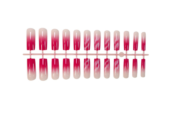 Artificial nail set with elegant ombre and glitter accents Kalsten