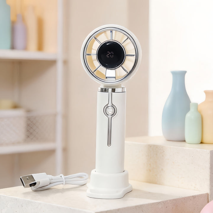 Women's portable USB hand fan with variable speed control Kalsten