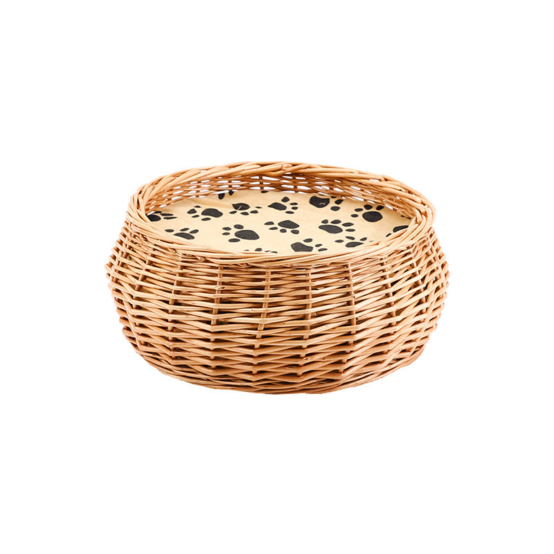 Handcrafted Round Wicker Storage Basket Kalsten