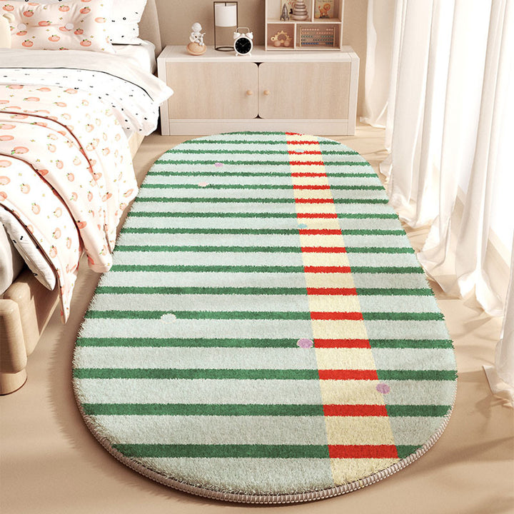 Cozy Gingham-Pattern Area Rug for Home Decor