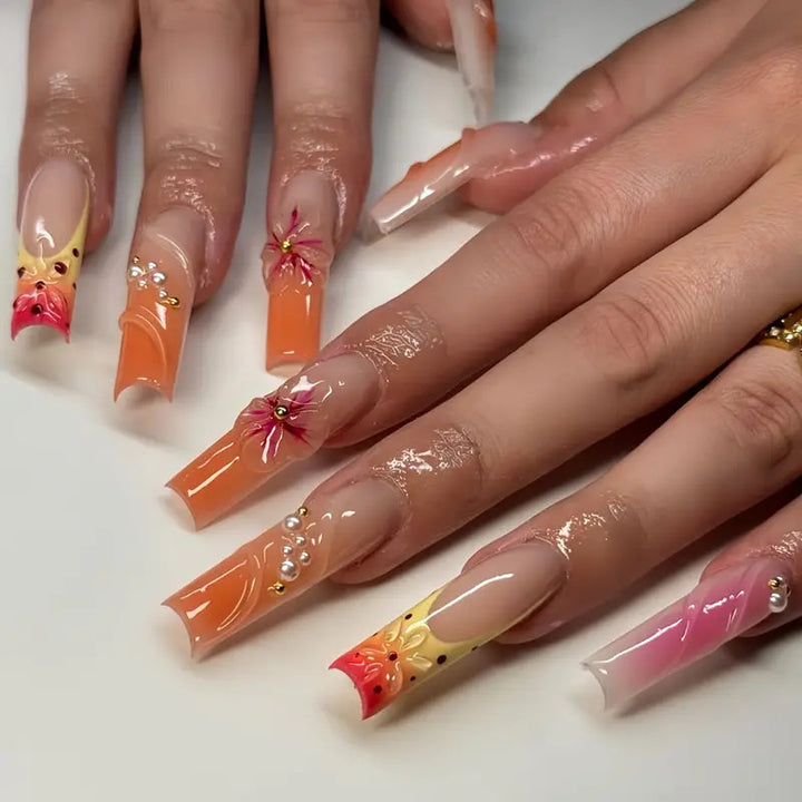 Artistic Floral Press-On Nail Extensions Kalsten 1787913766
