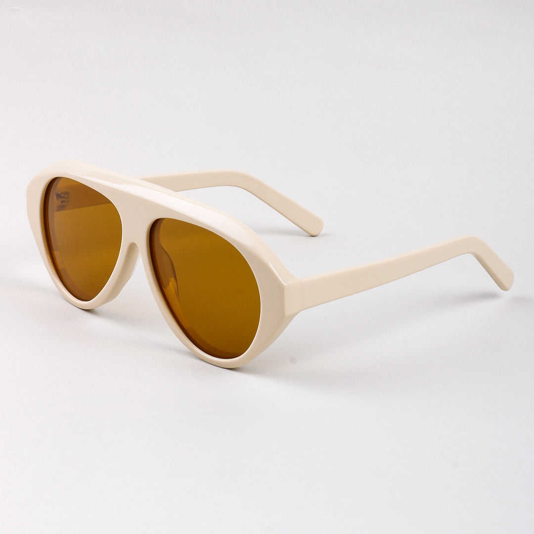 Women's Statement Sunglasses with Wide Frame and Green Lenses Kalsten