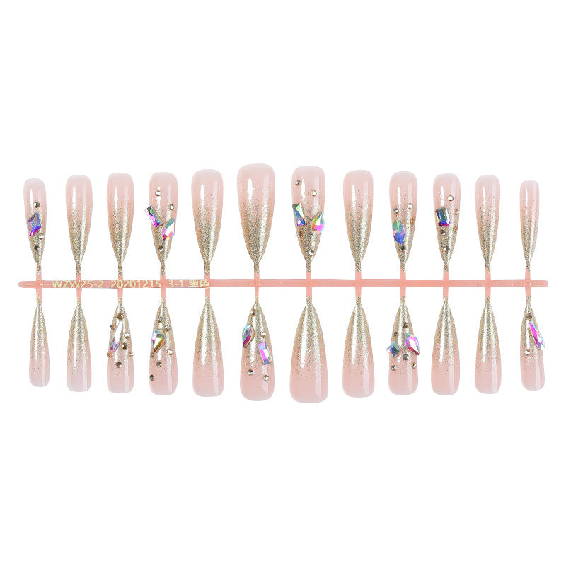 Stiletto Shaped Press-On Nail Set with Glitter Accent Kalsten