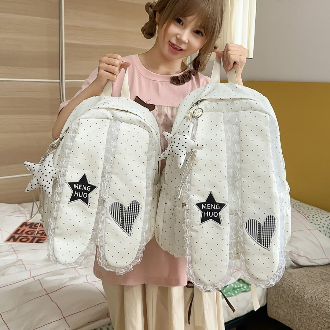 Cute Bunny-Ear Design Embellished Backpack Kalsten