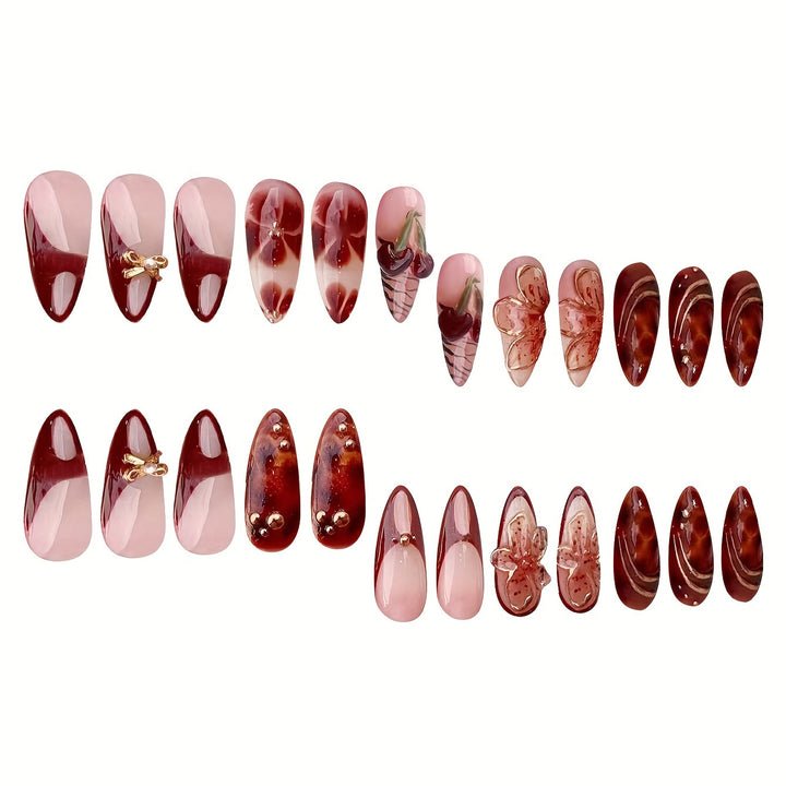 Artistic Flower-Inspired Acrylic Nail Set Kalsten