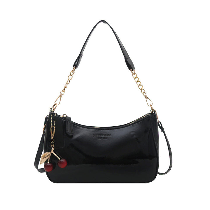 Glossy Patent Leather Crossbody Handbag