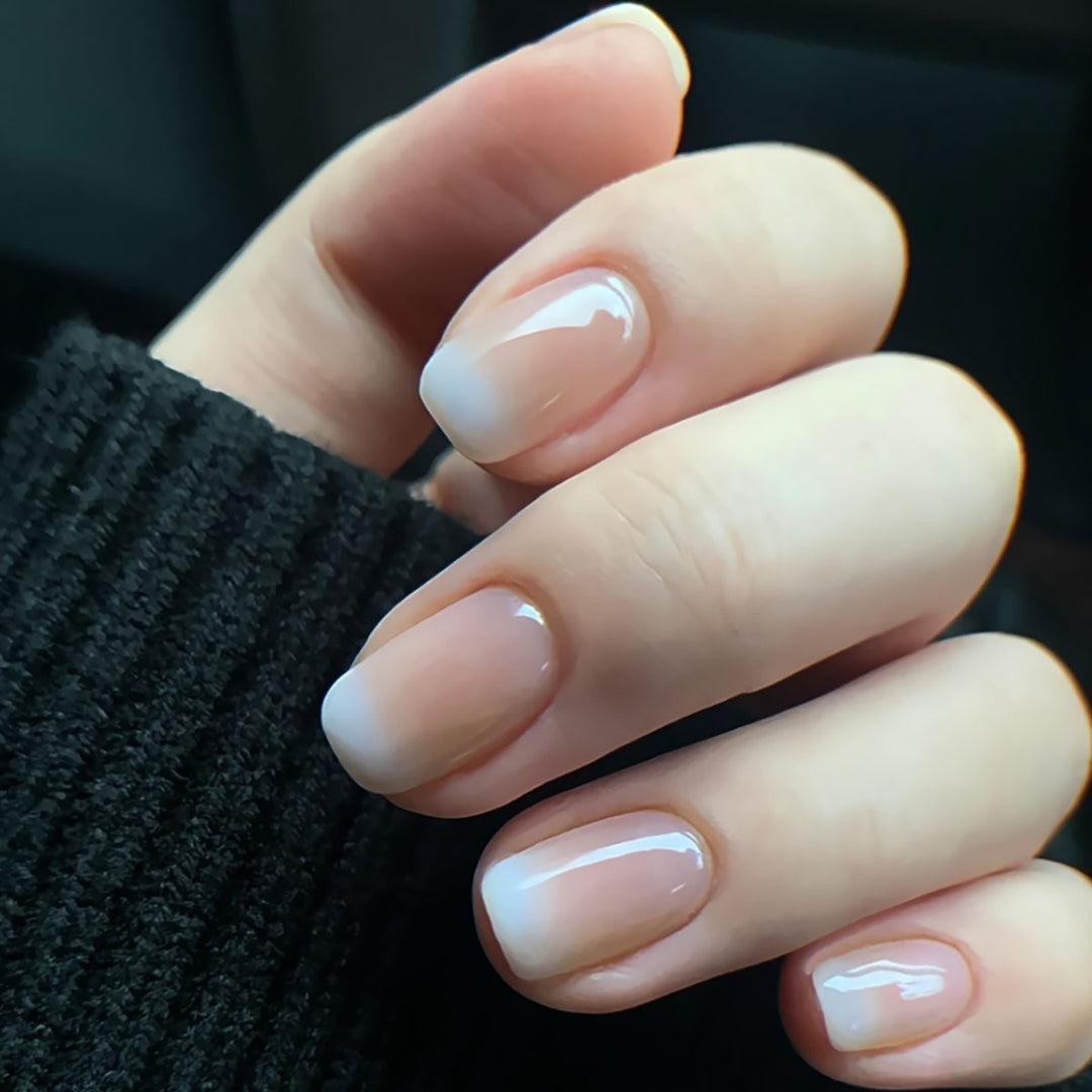 Glossy French Tip Nail Art