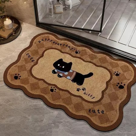 Playful Dog-Themed Bath Rug