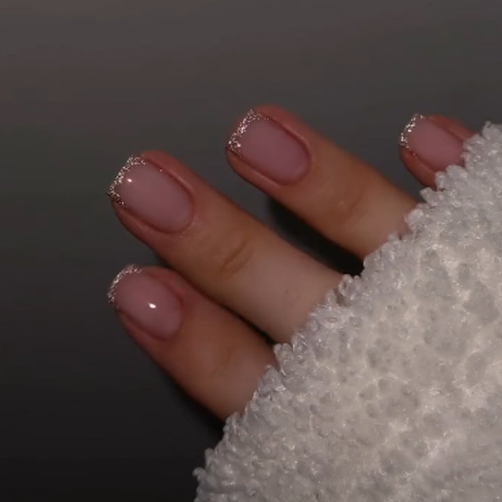 Glamorous nail extensions with glitter finish Kalsten