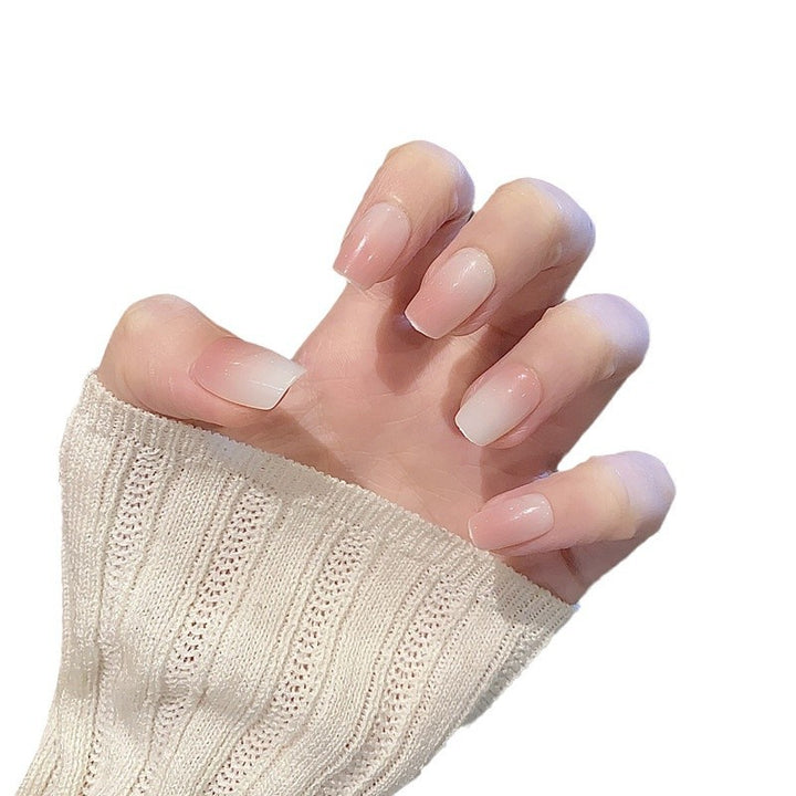 Glossy Press-On Nail Set with Elegant French Tips Kalsten