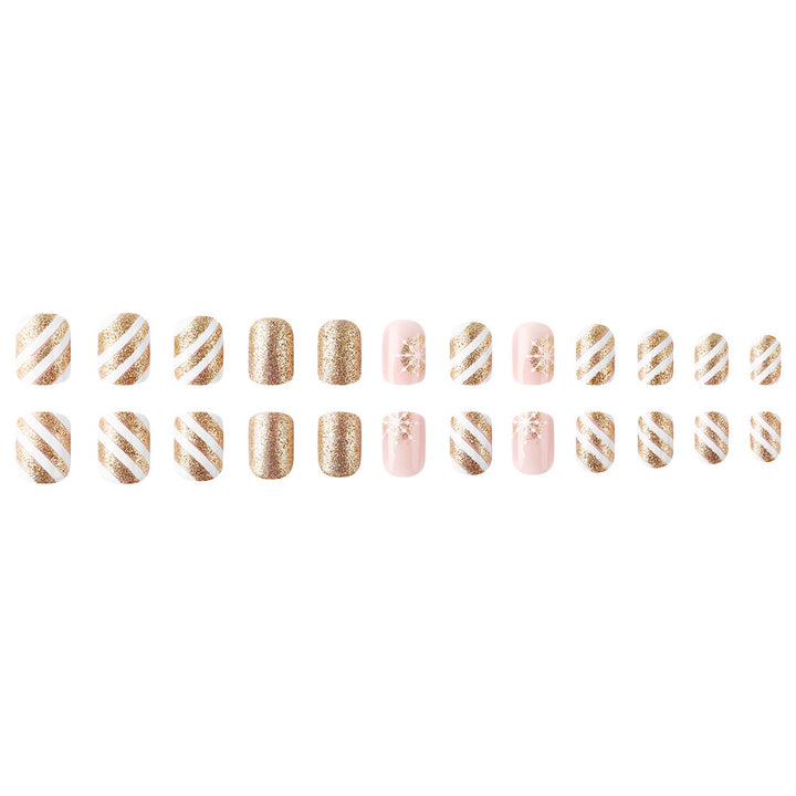 Holiday-Themed Glitter Gel Nail Art Kalsten