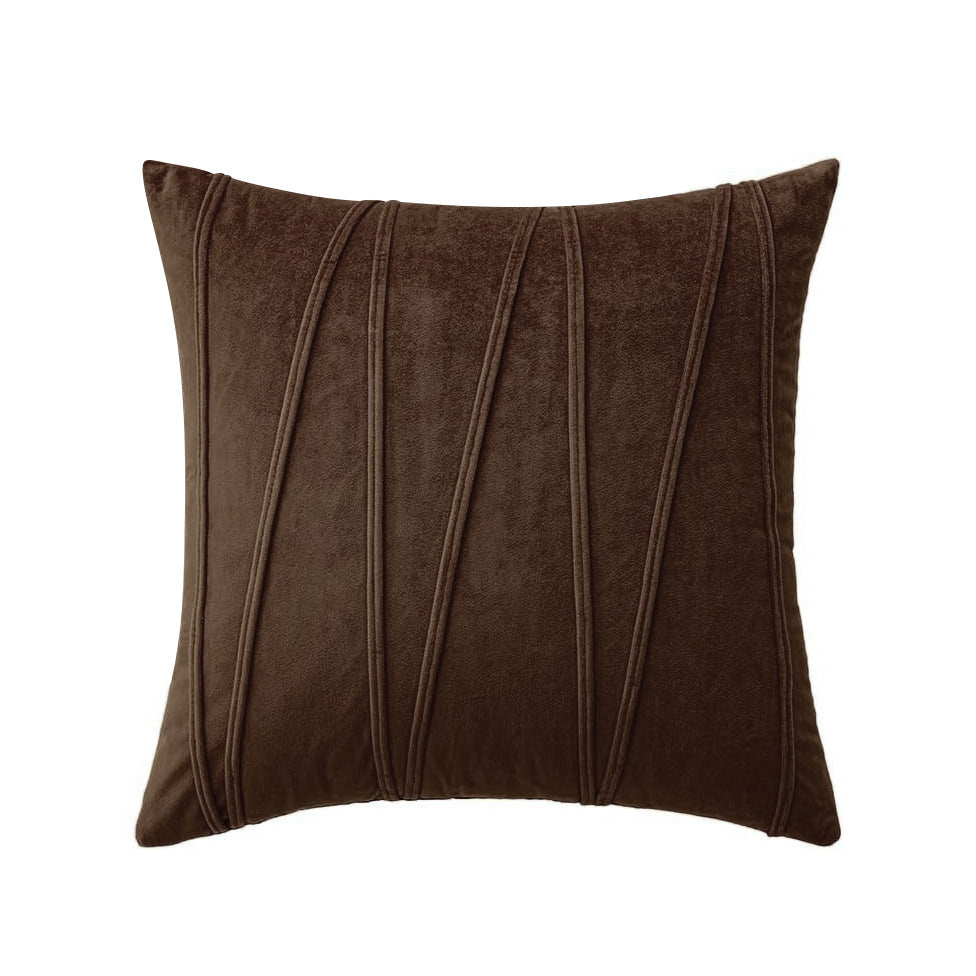 Luxury Velvet Vertical Pintuck Square Throw Pillow Cover