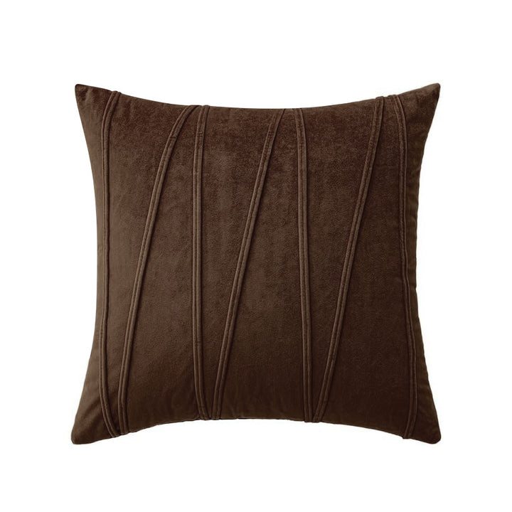 Square Velvet Corded Vertical Pleat Throw Pillow Cover with Hidden Zipper