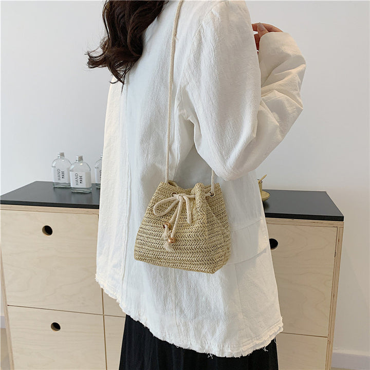 Bohemian-Inspired Woven Mini Drawstring Bag Kalsten