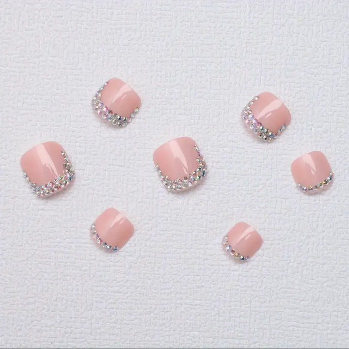 Rhinestone-Embellished Press-On Toenails Kalsten