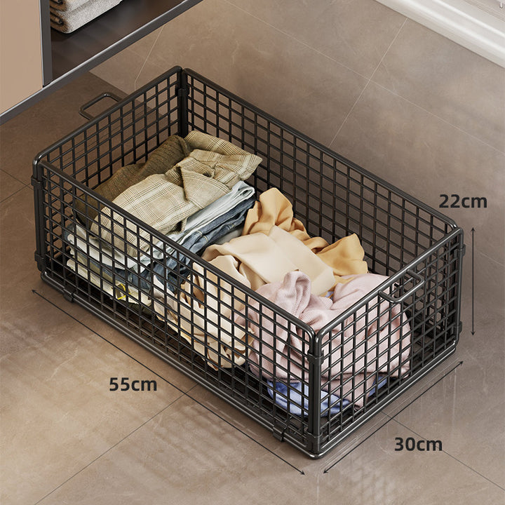 Rolling Mesh Underbed Storage Basket with Locking Casters and Carry Handles