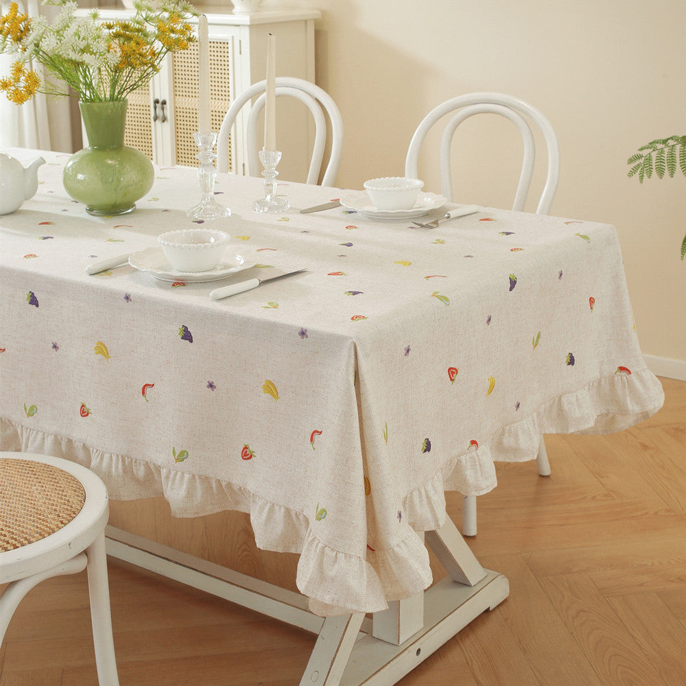 Embroidered Fruit Design Tablecloth