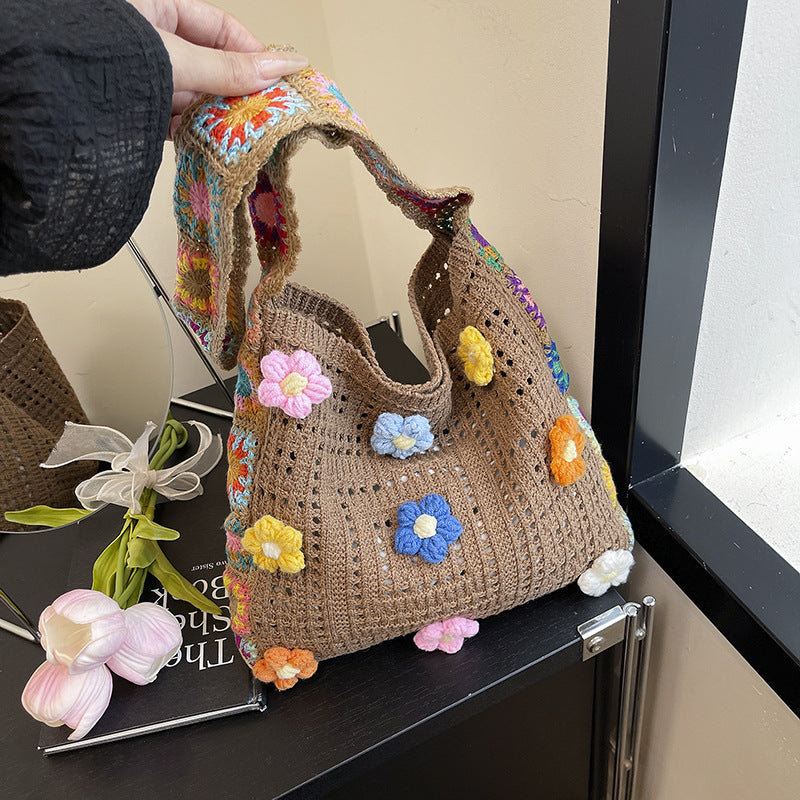 Bohemian Floral Crochet Tote