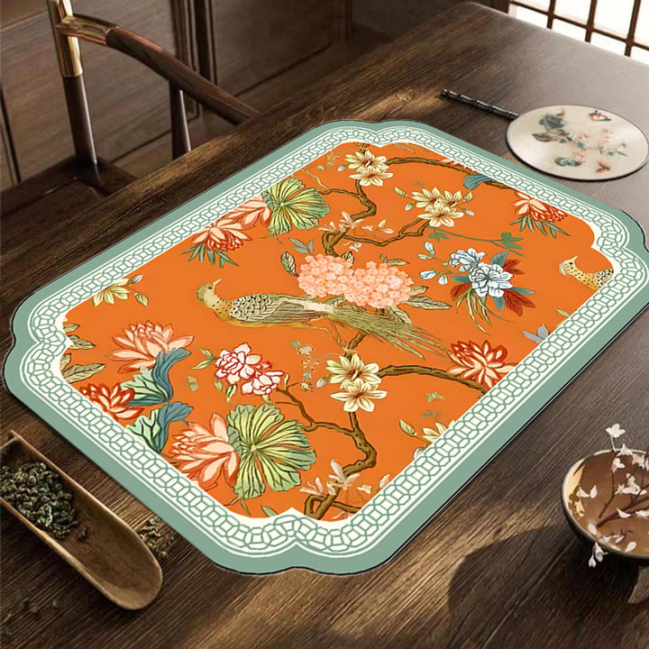 Floral Design Kitchen Mat