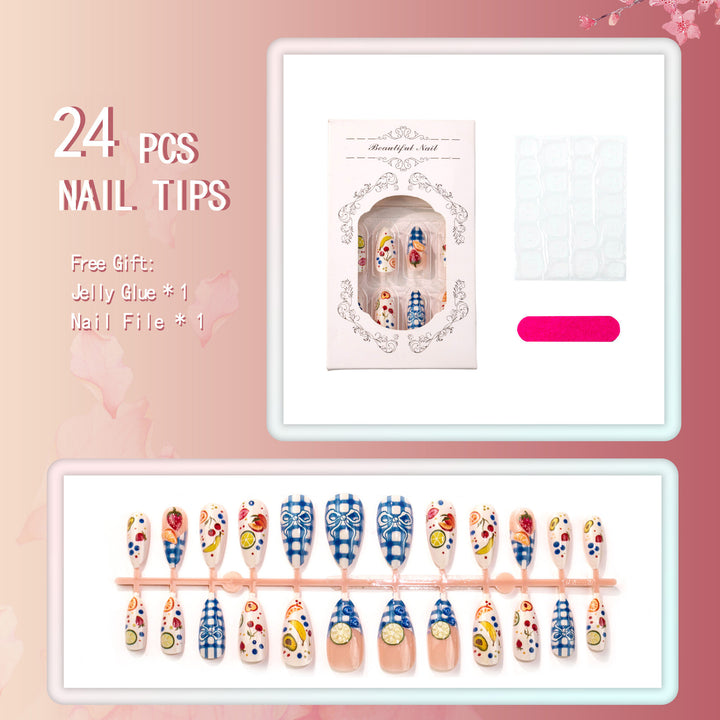 Decorative Fruit-Themed Press-On Nail Set