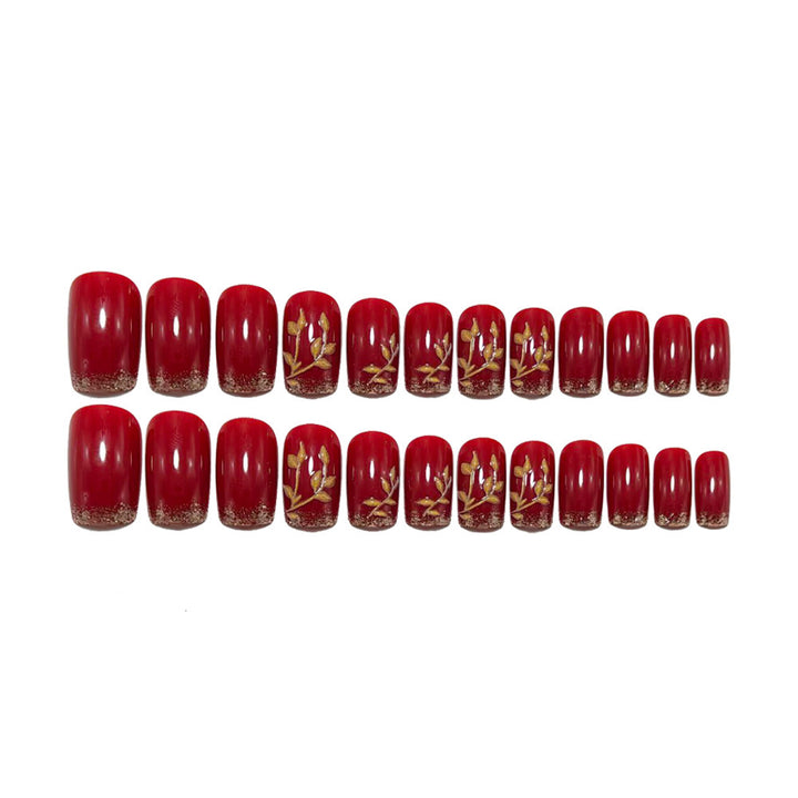 Artificial nails with elegant leaf designs Kalsten