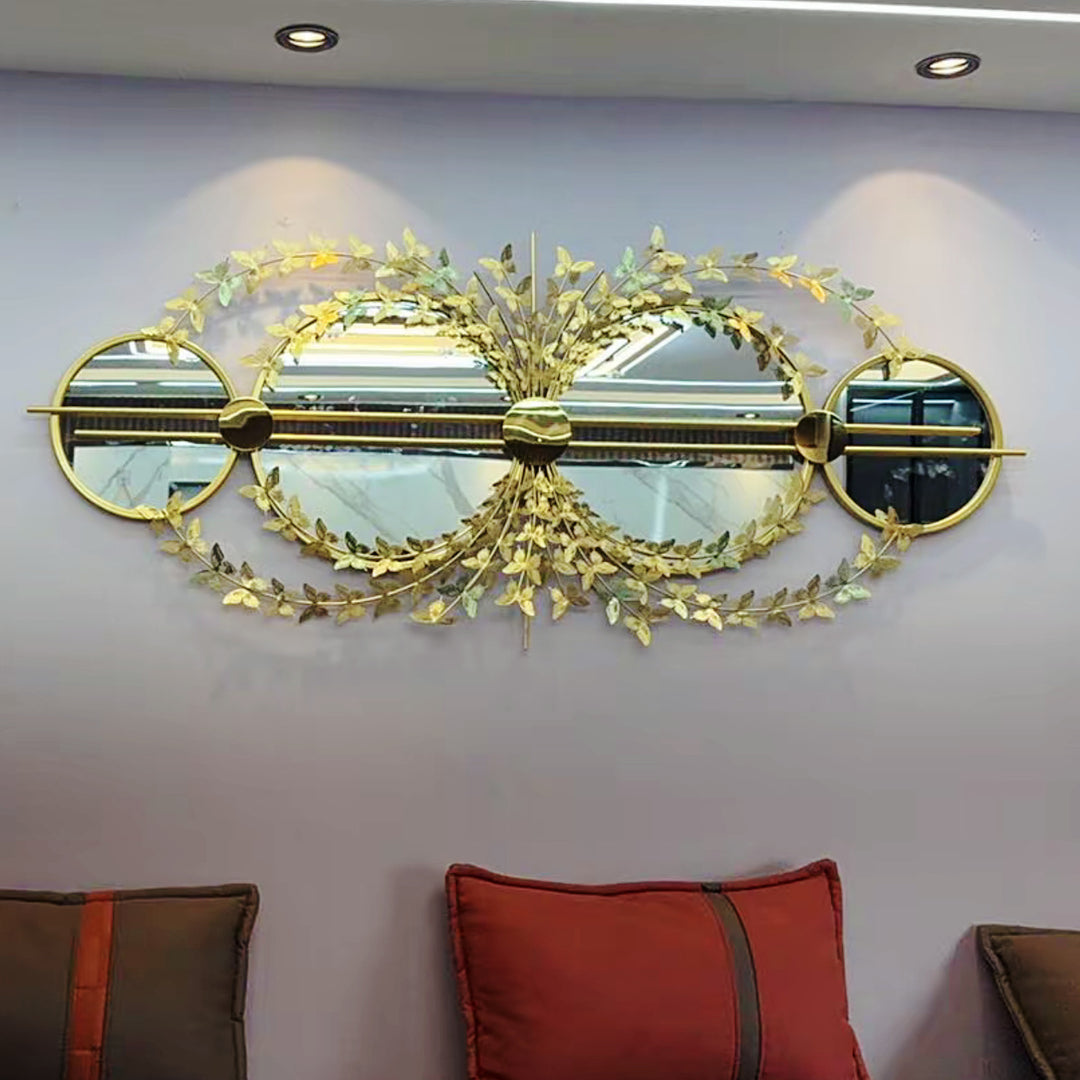 Elegant Botanical Wall Mirror with Decorative Floral Accents Kalsten