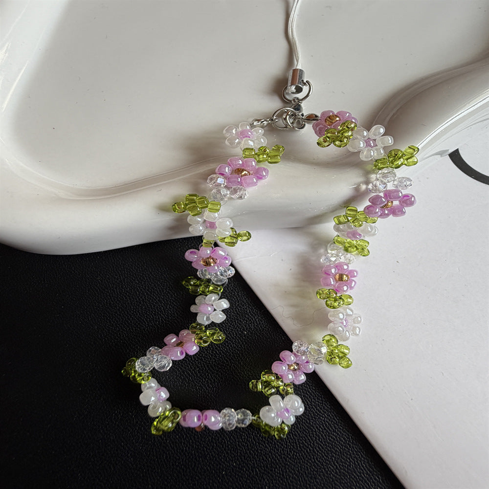 Beaded Floral Charm Necklace Kalsten
