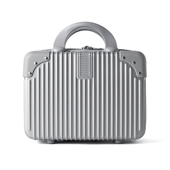 hard-shell travel cosmetic case with double-zip closure top handle and protective feet Kalsten