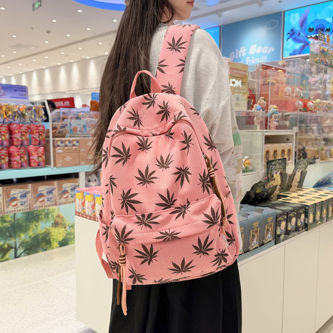 Stylish Leaf-Patterned Backpack Kalsten